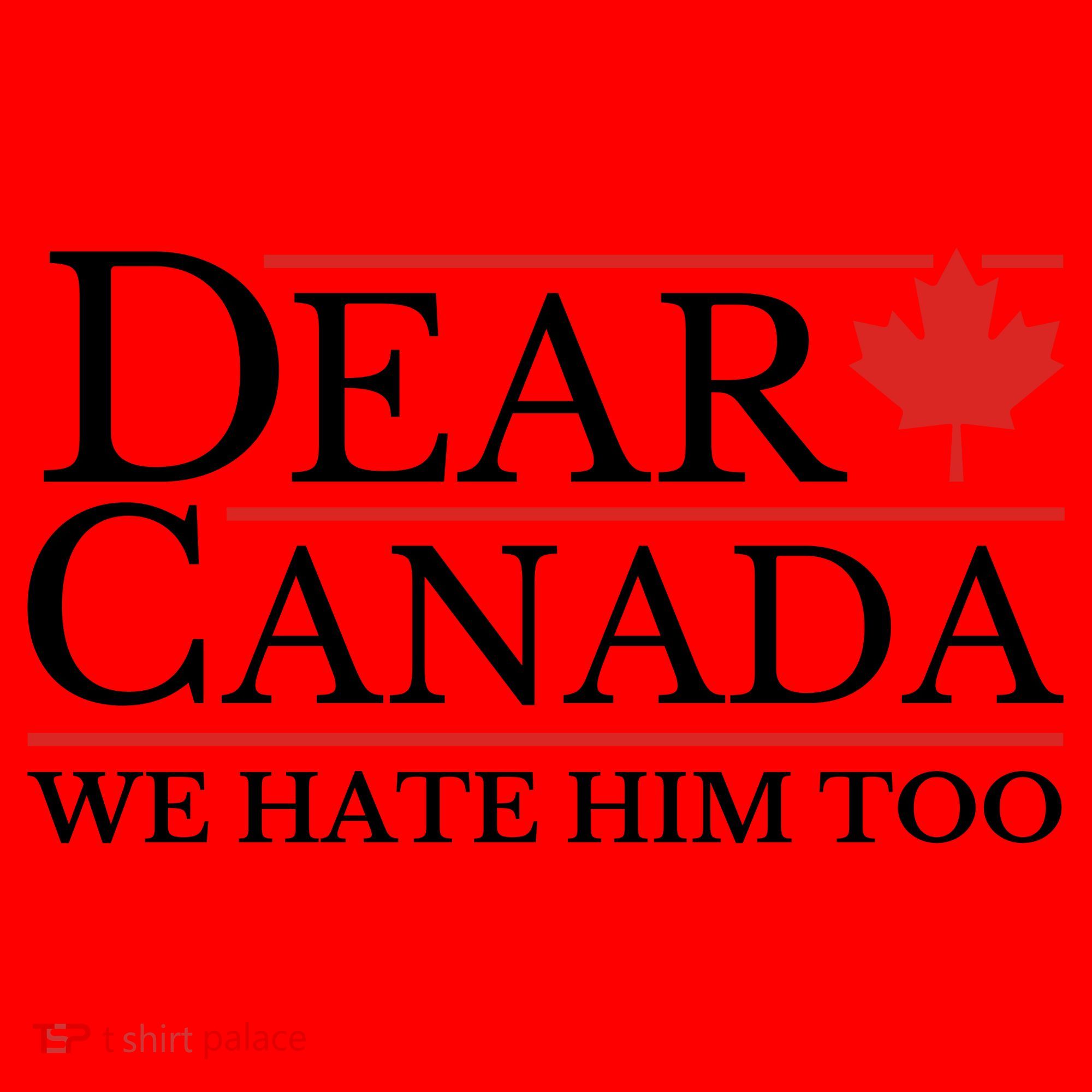 Dear Canada We Hate Him Too Santa Hat
