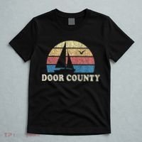 Door County Wi Vintage Sailboat 70s Throwback Sunset T-Shirt thumb 5