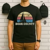 Door County Wi Vintage Sailboat 70s Throwback Sunset T-Shirt thumb 6