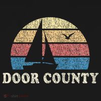 Door County Wi Vintage Sailboat 70s Throwback Sunset T-Shirt thumb 7