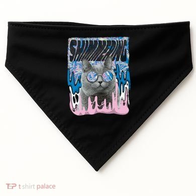 Dazed Cat With Glasses USA-Made Doggie Bandana