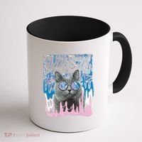 Dazed Cat With Glasses Coffee Mug thumb 1