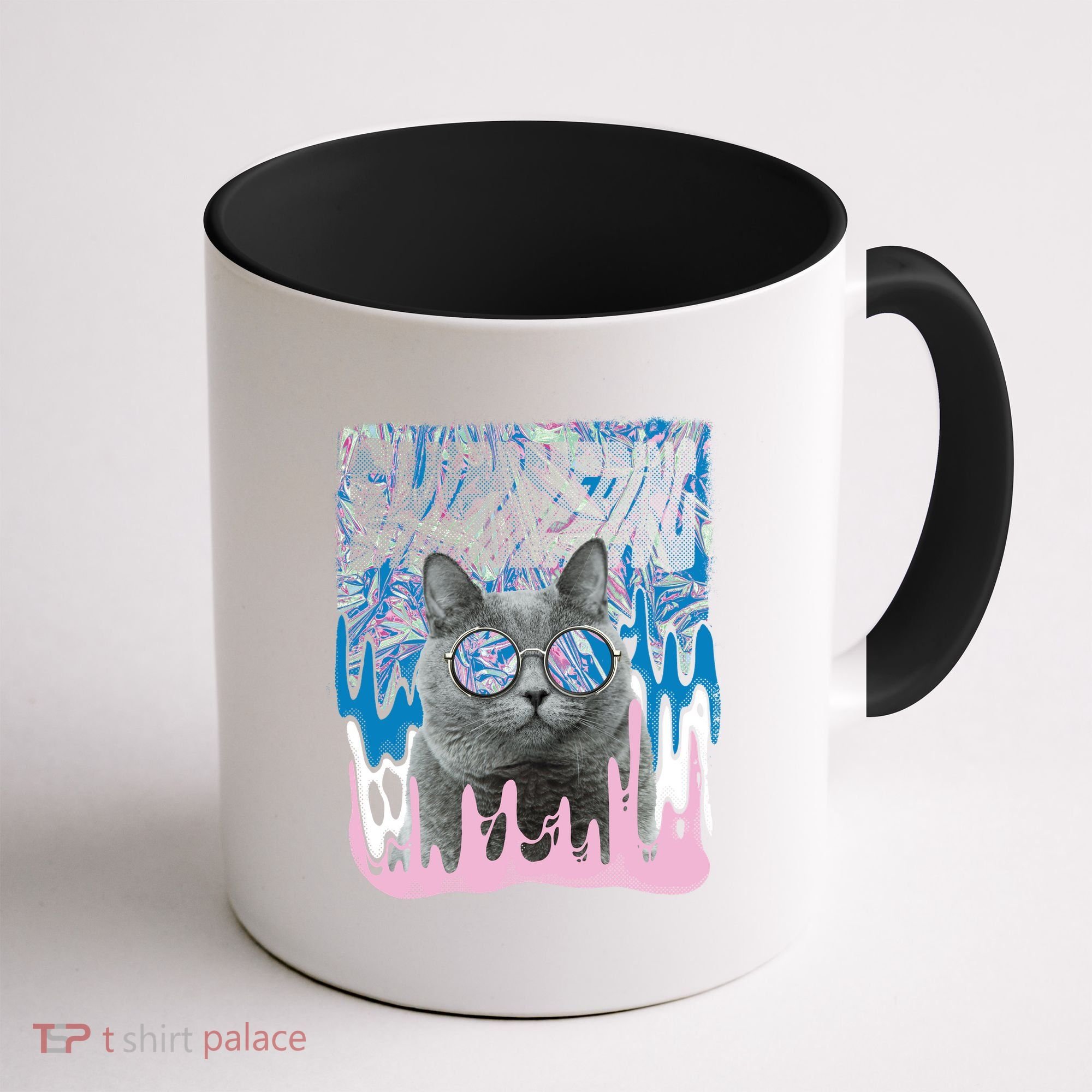 Dazed Cat With Glasses Coffee Mug