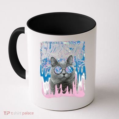 Dazed Cat With Glasses Coffee Mug