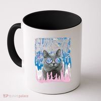 Dazed Cat With Glasses Coffee Mug thumb 0