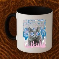 Dazed Cat With Glasses Coffee Mug thumb 2