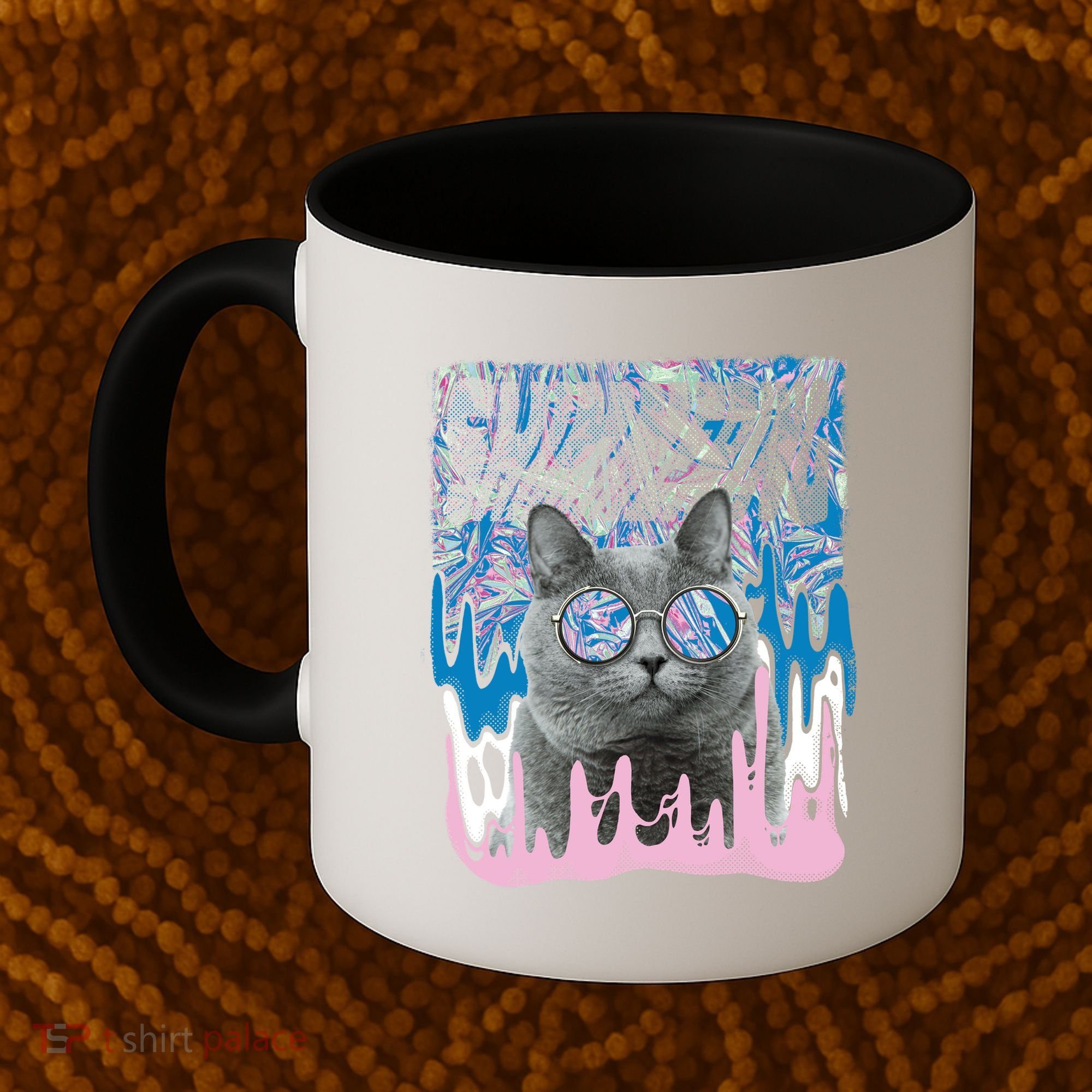 Dazed Cat With Glasses Coffee Mug
