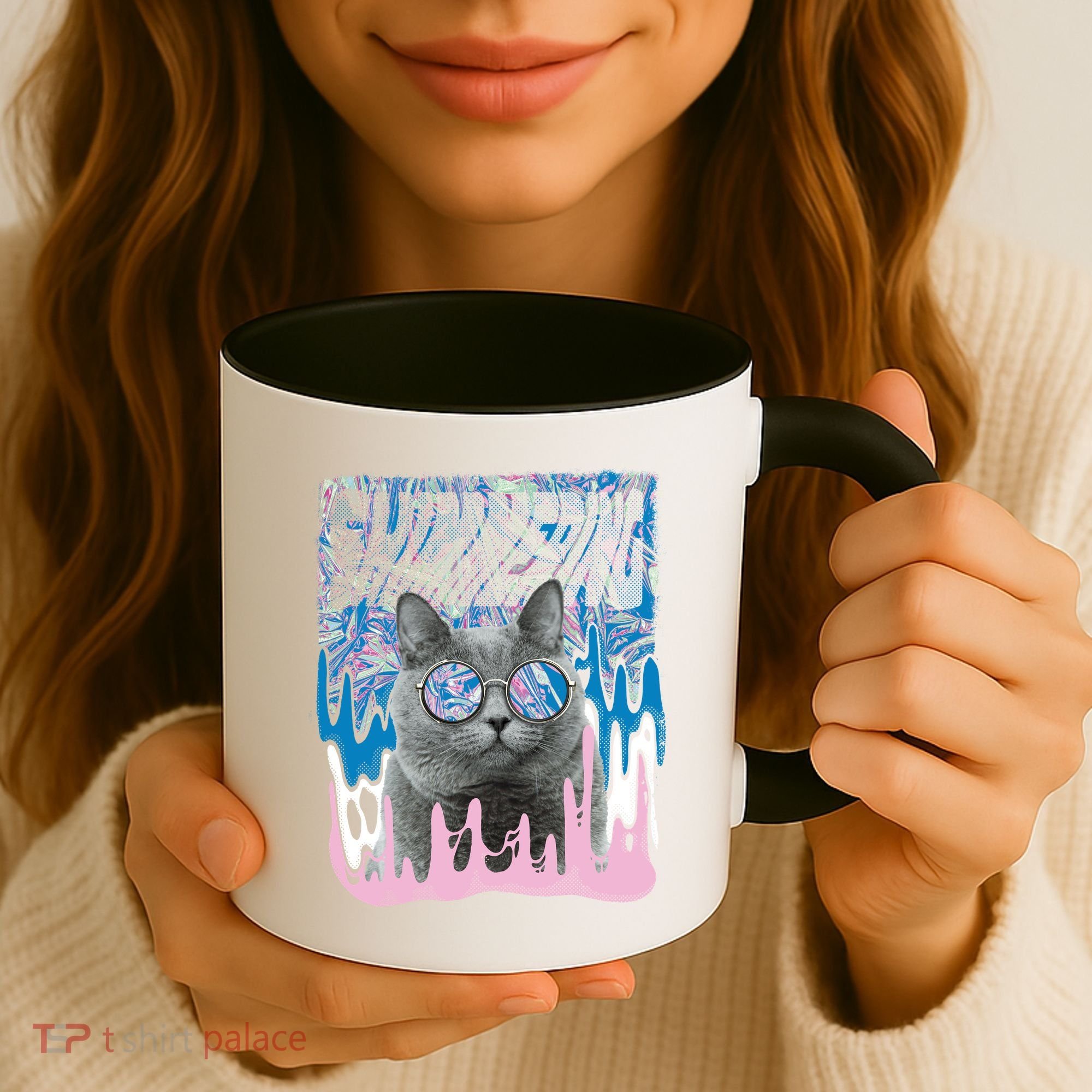 Dazed Cat With Glasses Coffee Mug