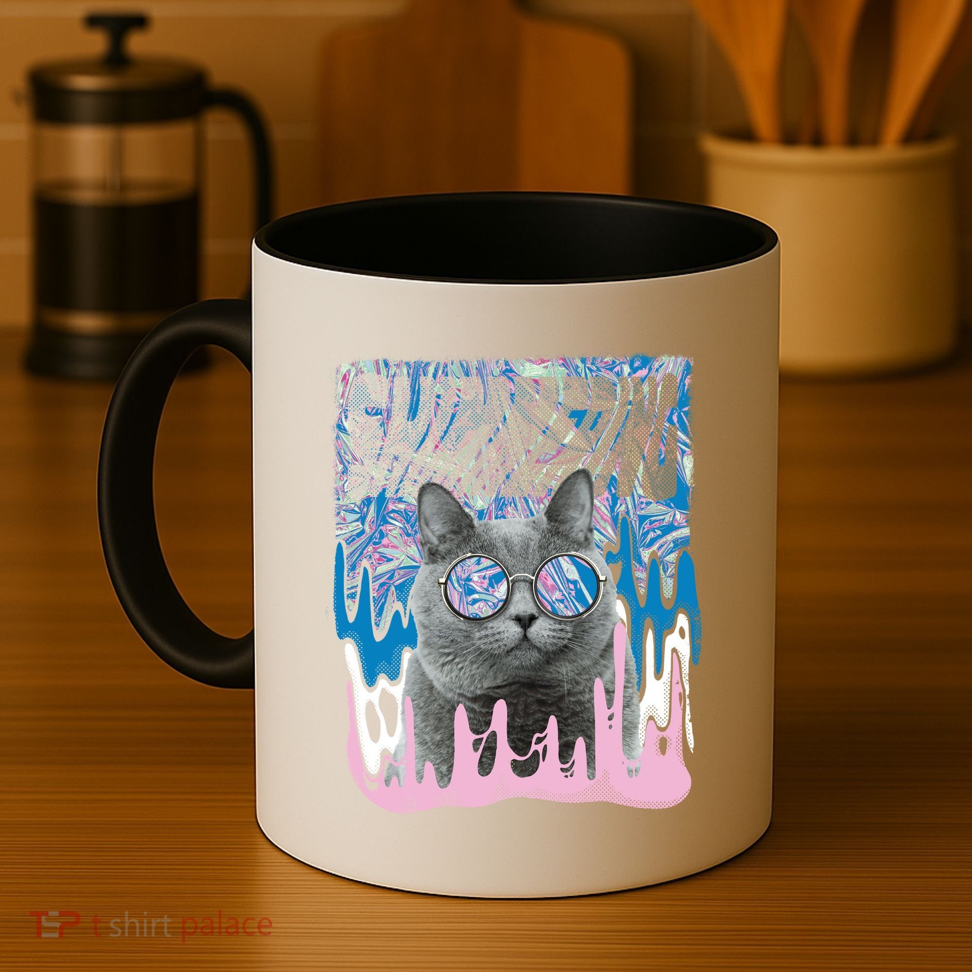 Dazed Cat With Glasses Coffee Mug