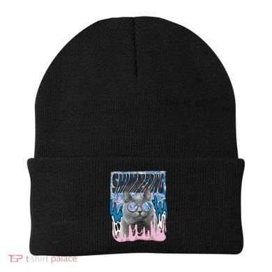Dazed Cat With Glasses Beanie