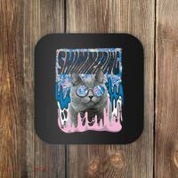Dazed Cat With Glasses Coaster thumb 0