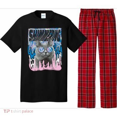 Dazed Cat With Glasses Pajama Set