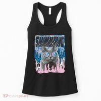 Dazed Cat With Glasses Women's Tank Top thumb 0