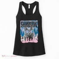 Dazed Cat With Glasses Women's Tank Top thumb 0
