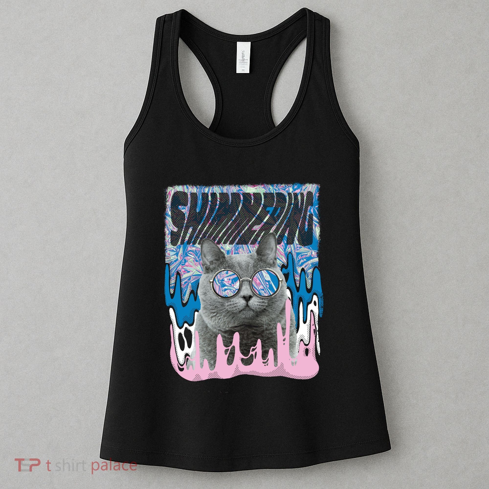 Dazed Cat With Glasses Women's Tank Top