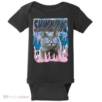 Dazed Cat With Glasses Baby Bodysuit