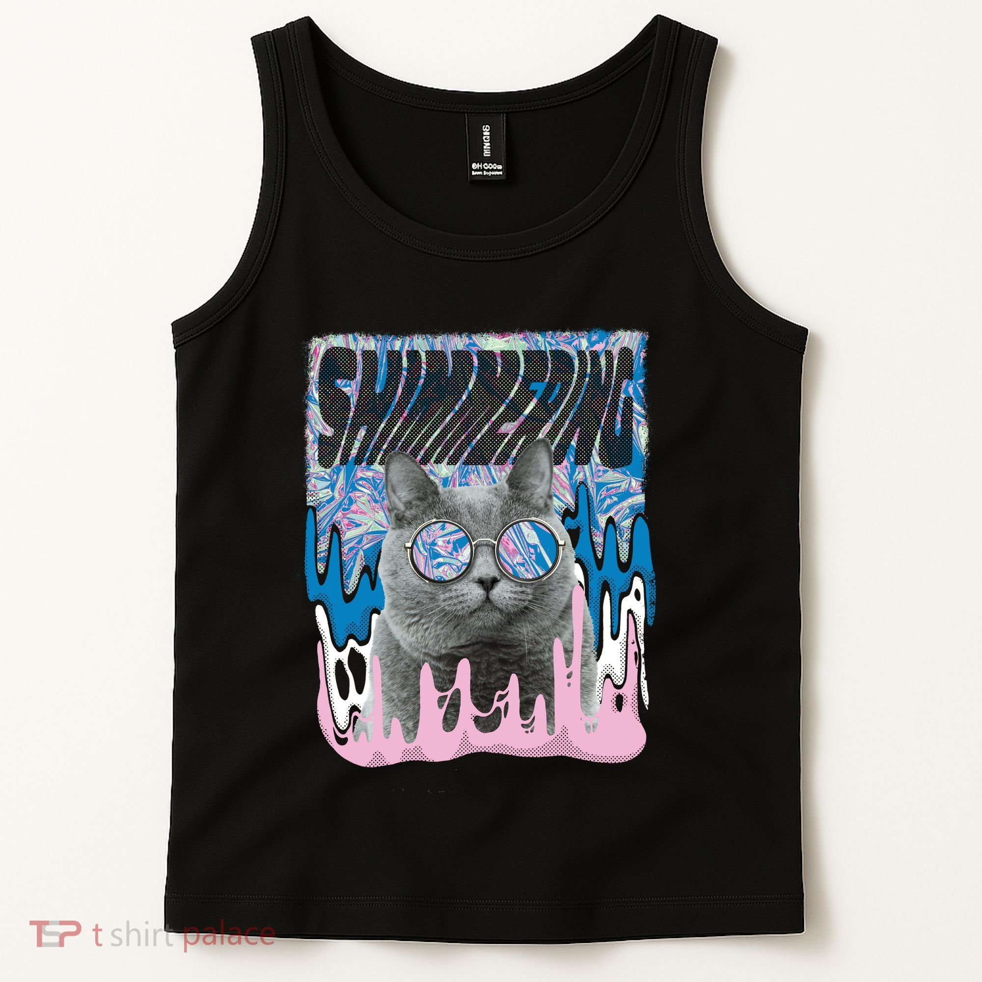 Dazed Cat With Glasses Tank Top