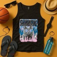 Dazed Cat With Glasses Tank Top thumb 4