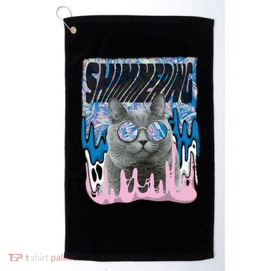 Dazed Cat With Glasses Golf Towel