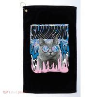 Dazed Cat With Glasses Golf Towel thumb 0