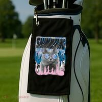 Dazed Cat With Glasses Golf Towel thumb 2