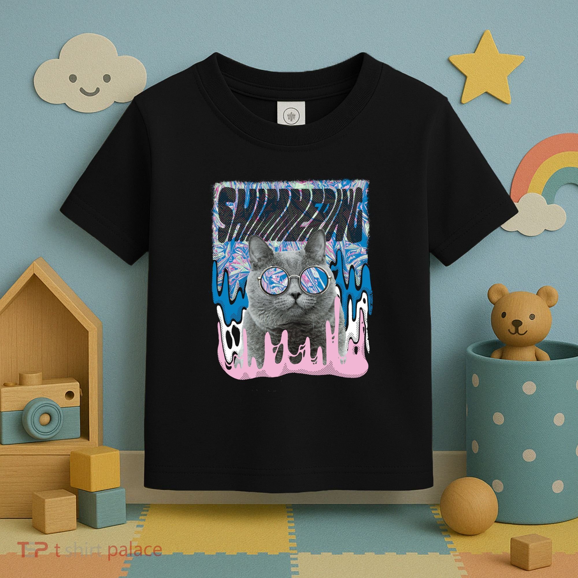 Dazed Cat With Glasses Toddler T-Shirt