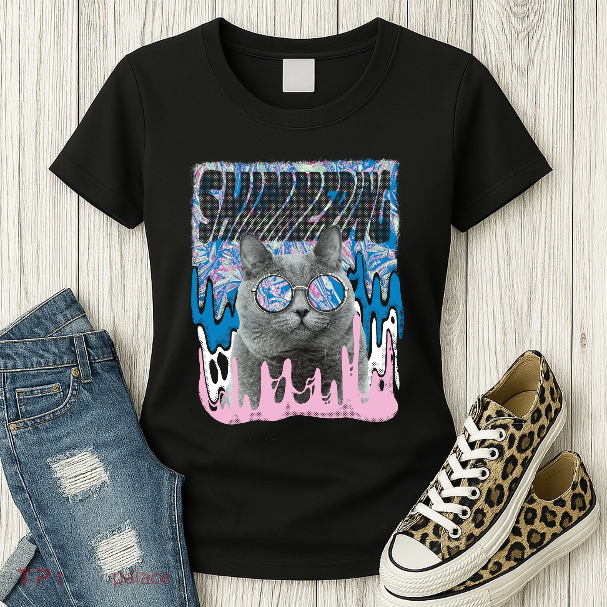 Dazed Cat With Glasses Women's T-Shirt