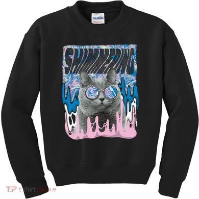 Dazed Cat With Glasses Kids Sweatshirt