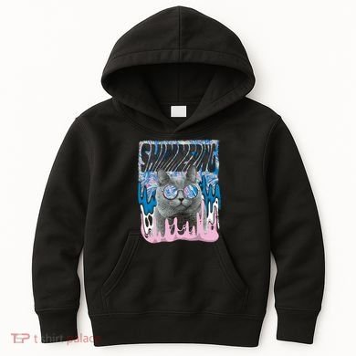 Dazed Cat With Glasses Kids Hoodie