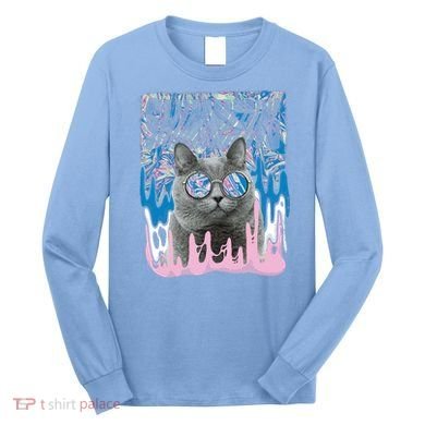 Dazed Cat With Glasses Long Sleeve Shirt