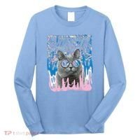 Dazed Cat With Glasses Long Sleeve Shirt thumb 0