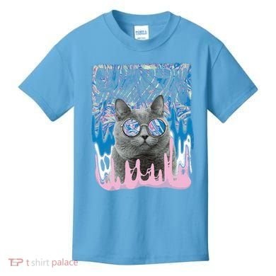 Dazed Cat With Glasses Kids T-Shirt