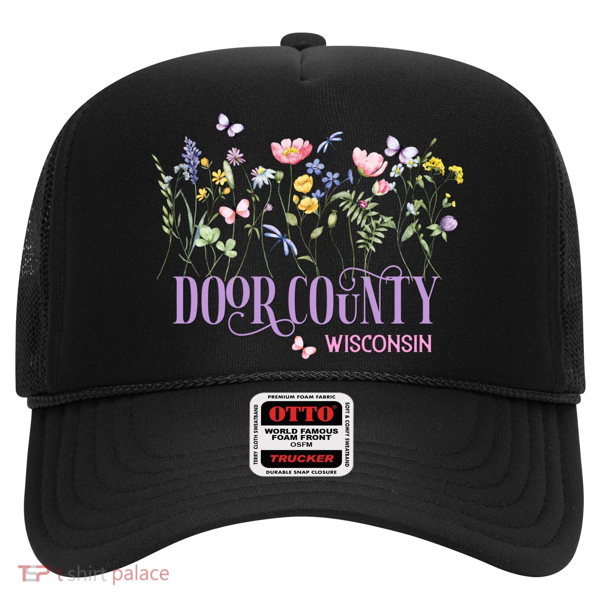 Door County Wisconsin Wildflowers Summer Vacation Souvenir Gift Hat