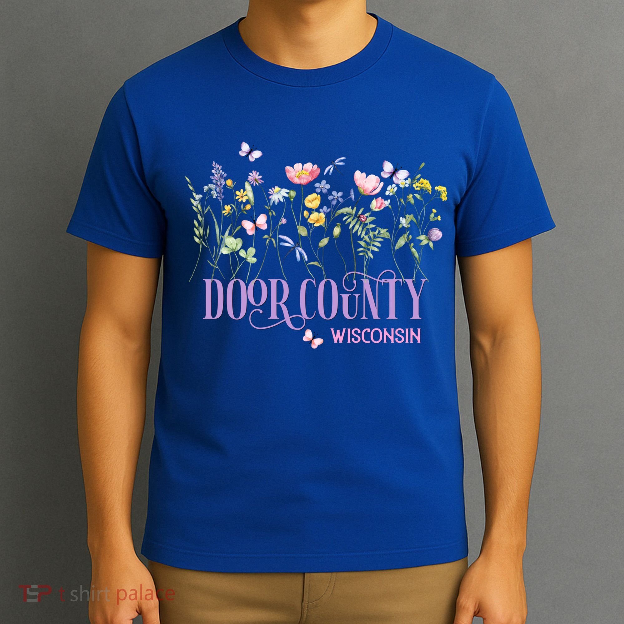 Door County Wisconsin Wildflowers Summer Vacation Souvenir Gift T-Shirt