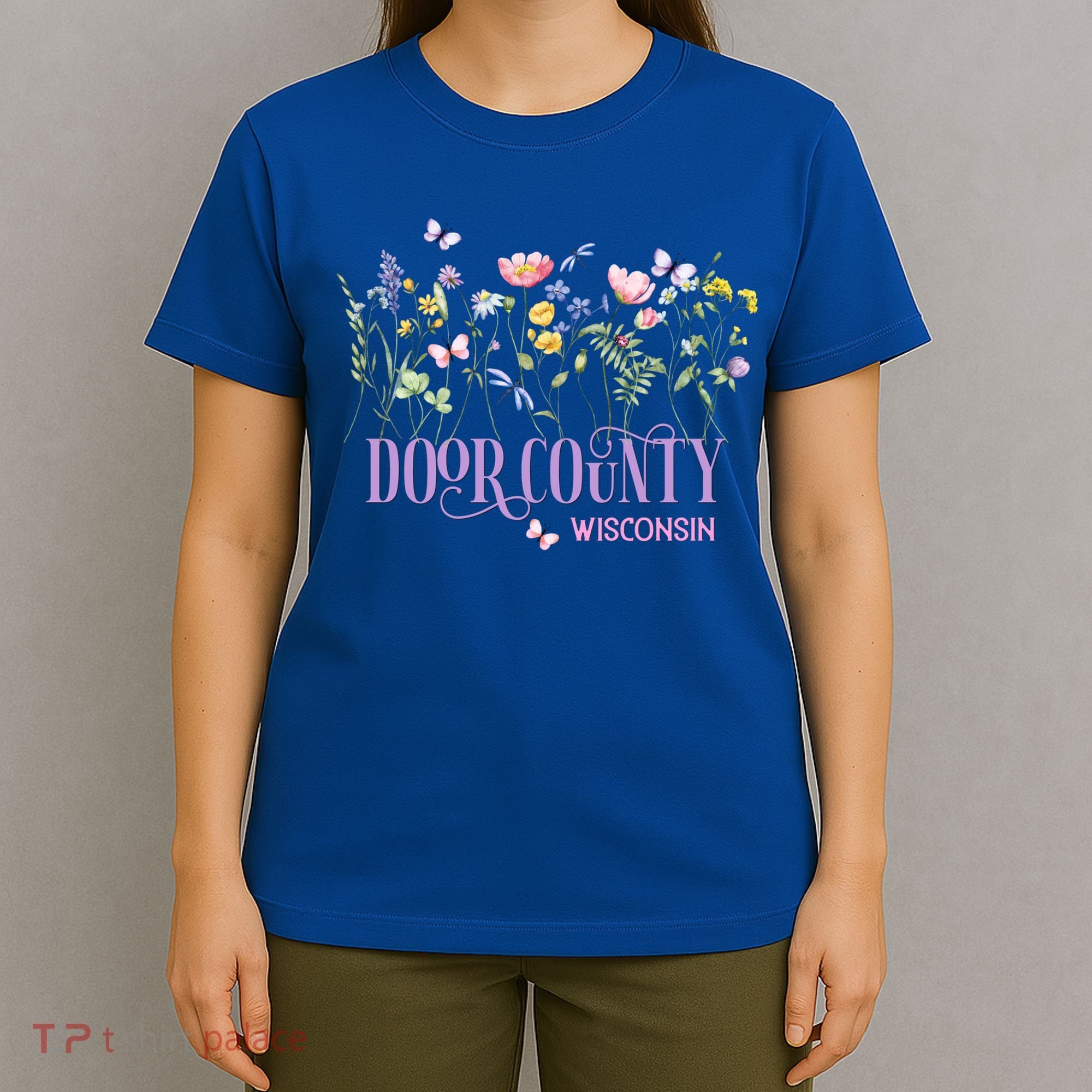 Door County Wisconsin Wildflowers Summer Vacation Souvenir Gift T-Shirt