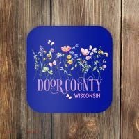 Door County Wisconsin Wildflowers Summer Vacation Souvenir Gift Coaster thumb 0