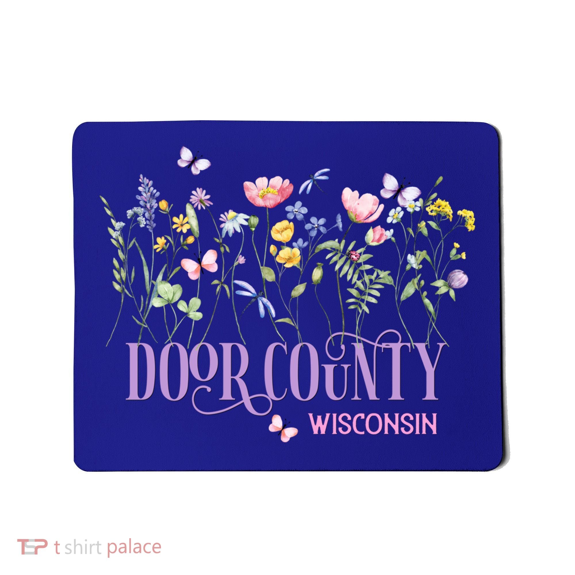 Door County Wisconsin Wildflowers Summer Vacation Souvenir Gift Mousepad
