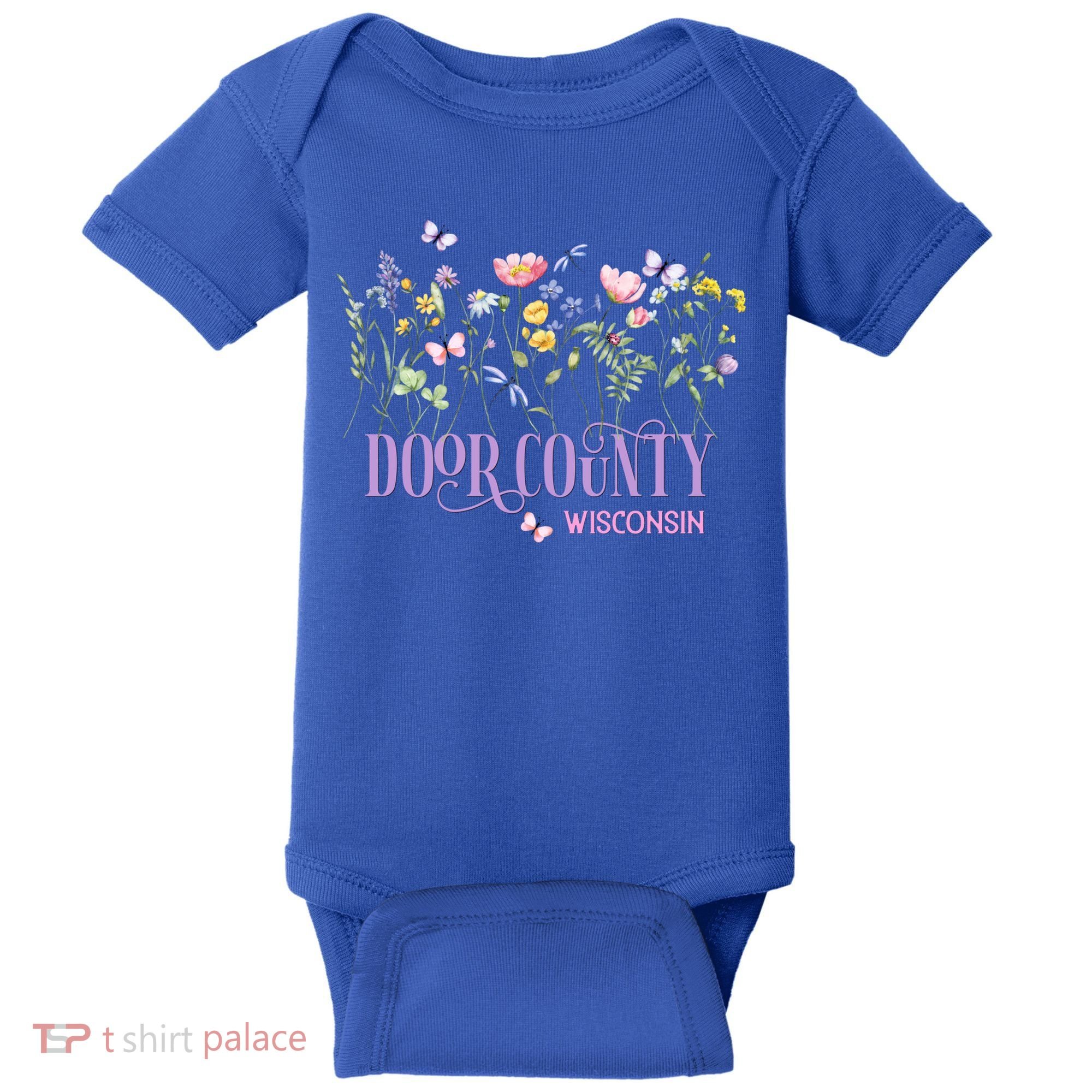 Door County Wisconsin Wildflowers Summer Vacation Souvenir Gift Baby Bodysuit