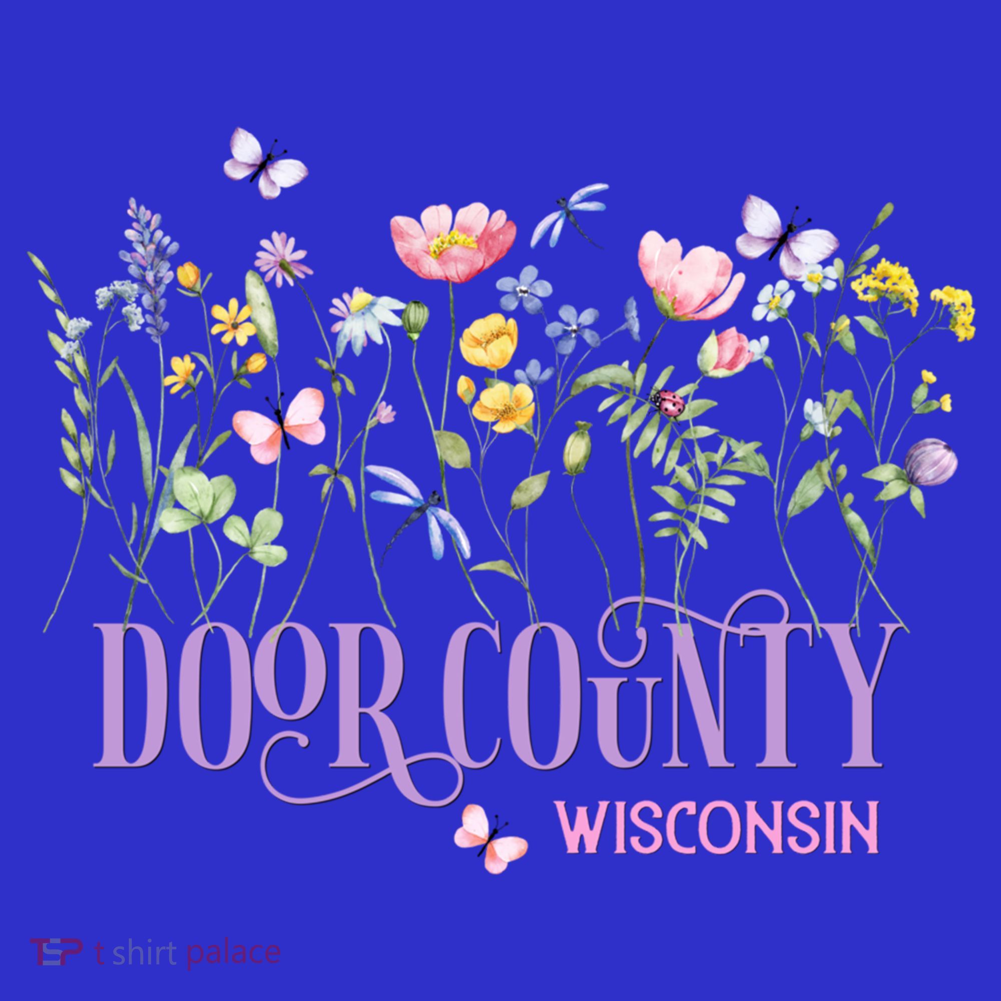 Door County Wisconsin Wildflowers Summer Vacation Souvenir Gift Visor
