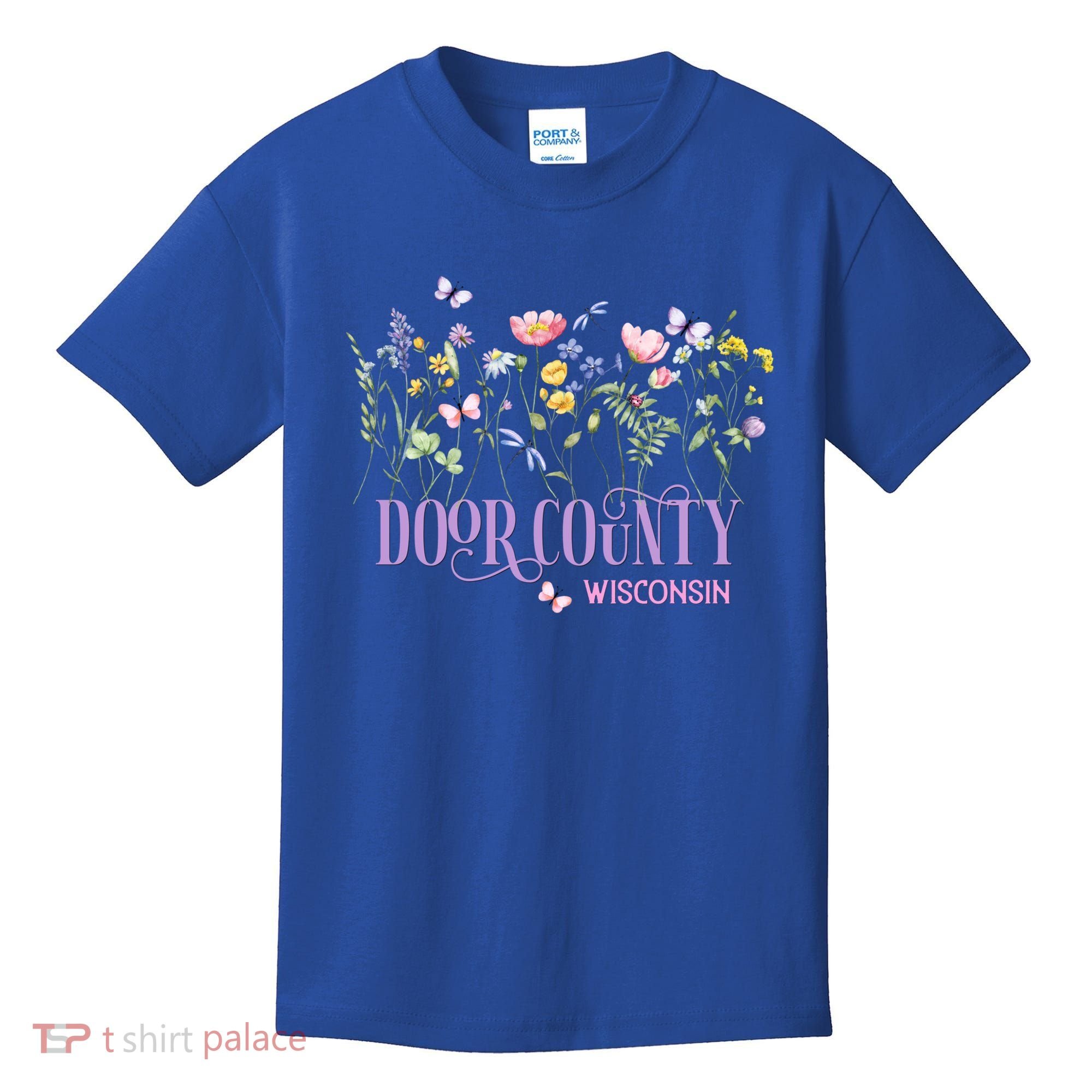 Door County Wisconsin Wildflowers Summer Vacation Souvenir Gift Kids T-Shirt