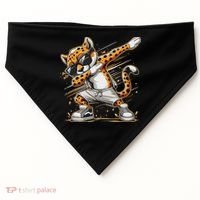 Dabbing Cheetah Wear Glasses Cute Funny Cheetah Animal USA-Made Doggie Bandana thumb 0