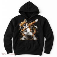 Dabbing Cheetah Wear Glasses Cute Funny Cheetah Animal Hoodie thumb 0