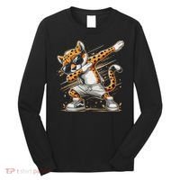 Dabbing Cheetah Wear Glasses Cute Funny Cheetah Animal Long Sleeve Shirt thumb 0