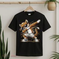 Dabbing Cheetah Wear Glasses Cute Funny Cheetah Animal T-Shirt thumb 2