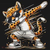Dabbing Cheetah Wear Glasses Cute Funny Cheetah Animal Mousepad thumb 1