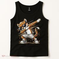 Dabbing Cheetah Wear Glasses Cute Funny Cheetah Animal Tank Top thumb 2