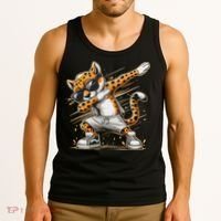 Dabbing Cheetah Wear Glasses Cute Funny Cheetah Animal Tank Top thumb 3