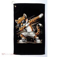 Dabbing Cheetah Wear Glasses Cute Funny Cheetah Animal Golf Towel thumb 0