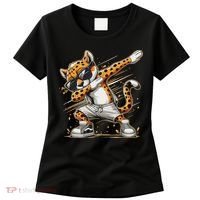 Dabbing Cheetah Wear Glasses Cute Funny Cheetah Animal Women's T-Shirt thumb 0
