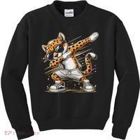 Dabbing Cheetah Wear Glasses Cute Funny Cheetah Animal Kids Sweatshirt thumb 0